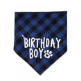 thumbnail image 4 of Classic Blue Plaid Pet Puppy Dog Bandana with Dog Birthday Party Hat Accessories, Dog Birthday Bandana Scarf Bibs for Pet Birthday Outfit Party Supplies, 4 of 5