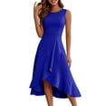 thumbnail image 2 of UoCefik Women's Cocktail Party Formal Wedding Guest Church Dresses, Modest Graduation Prom Evening Dress Royal Blue XL, 2 of 4