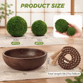 Rustic Bowl Set 14 Piece Rustic Table Decor Set Wooden Bowl with Moss Balls Brown ...