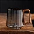 thumbnail image 4 of Glass Single-layer Side Wooden Handle Drinking Cups Household Large-capacity Milk Tea Juice Single-layer Cup, 4 of 6