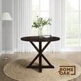 thumbnail image 6 of ROME + OAK Spier 40" Modern Farmhouse Pedestal Round Dining Table, Dark Brown, 6 of 9
