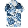 thumbnail image 2 of Mens Hawaiian Shirt Stylish Floral Pattern Short Sleeves Button Down Shirts Tropical Vacation Casual Tees Tops, 2 of 5