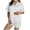 White, variant on Women's Polka Dot Print Short Sleeve Short Pants Pajama Set with Collar & Pocket, 95% Polyester 5% Spandex Modal Spandex Blend, Loose Sleepwear for Women, S-2XL