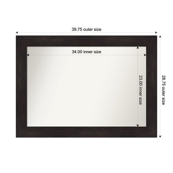 Amanti Art Custom Framed Wall and Bathroom Mirror (28.75 x 39.75 in.), Furniture Espresso Frame
