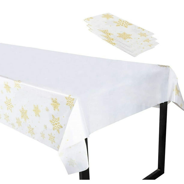Christmas Plastic Tablecloth 3Pack 54 x 108Inch Rectangular