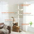 thumbnail image 2 of Pefilos 90"-110" Adjustable Cat Tree Tower Floor-to-Ceiling Cat Activity Center with Sisal Scratching Post and Cat Condo with Litter Box, Brown, 2 of 7