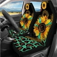 thumbnail image 2 of Jeiento Sunflower Car Seat Cover Full Set of 14 Steering Wheel Cover Seat Belt Pads Leopard Print Armrest Cover Cup Holders Headrest Covers Key Ring Universal Fit for Most Vehicles, 2 of 7