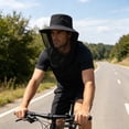 thumbnail image 2 of Fisherman Hat with Netting, Lightweight Sun-Protective Hat, for Outdoor Fishing Hiking Camping, for Men & Women, Black, 2 of 5