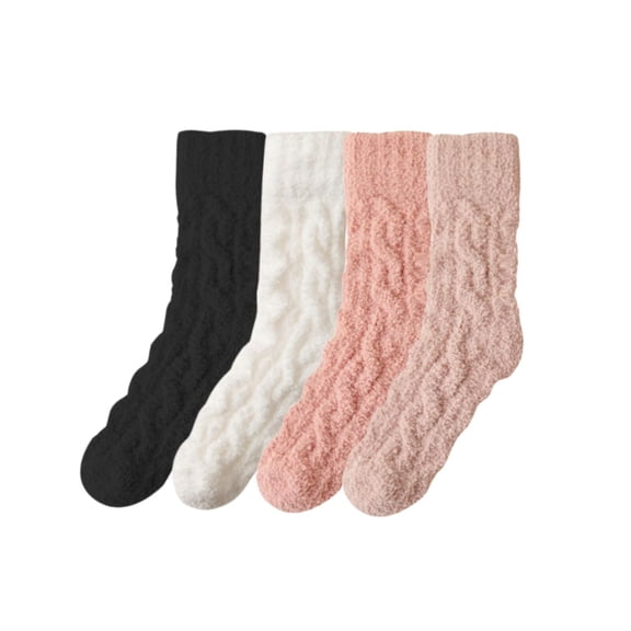 LKJYER Women Fuzzy Slipper Socks Winter Microfiber Soft Cozy Plush Fluffy Socks Warm Comfy Thermal Home Sleeping Socks