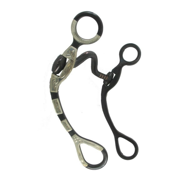 AJ Tack Medium Port Bit with Engraved Cheeks