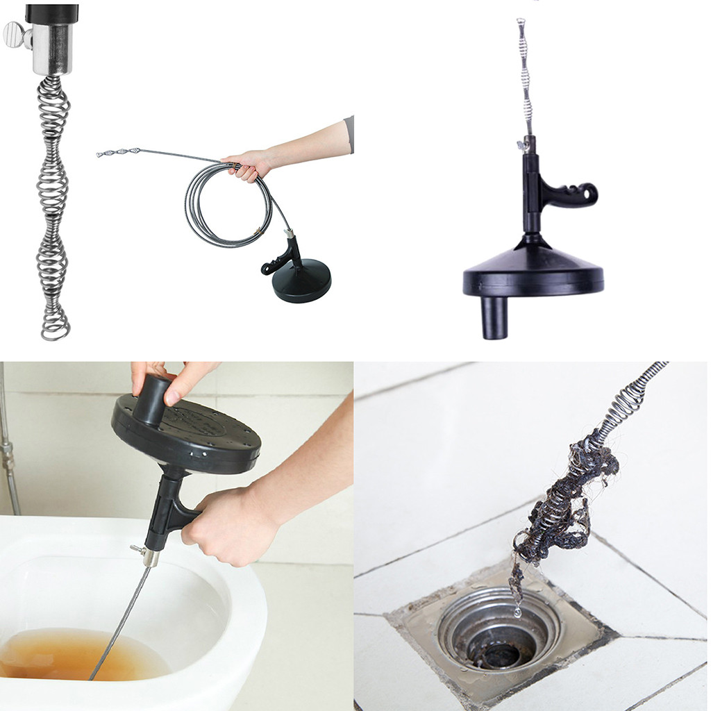 Kitchen Toilet Sewer Blockage Hand Tool Pipe Dredger 5M Drains Dredge