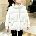 thumbnail image 4 of Besolor Toddler Kids Girls Puffer Vests Sleeveless Lightweight Casual Fall Winter Thicken Warm Button Waistcoat Coat with Pockets(10-11 Years,White), 4 of 5