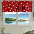 thumbnail image 3 of White Love Valances for Windows Heart Valentines Red Rod Pocket Curtain Valance Window Treatment Short Curtains for Kitchen Living Room, 54"x18", 3 of 9