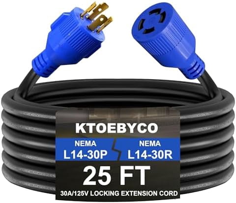 50 Ampere Generatorkabel Mit Netzeingangsbox – NEMA 14-50P Zu SS2-50R, 15 Fuß, Drehbar Verriegelnd, ETL-zertifiziert, Für Notstrom