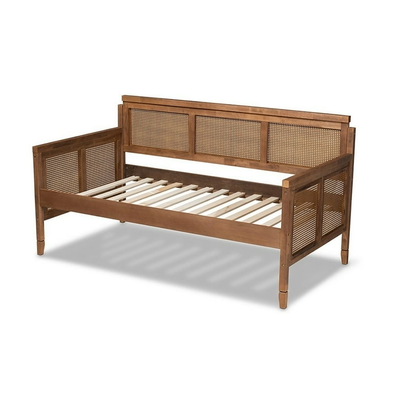 Baxton studio toveli vintage french inspired ash wanut finished wood and synthetic rattan daybed deals