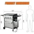 thumbnail image 2 of 4-Burner Propane Gas Grill with Griddle Grill and Wire Enamel Grids, 49200 BTU Stainless Steel Outdoor BBQ Gill with Foldable Side Table and Hanging Basket for Backyard Barbecue, 2 of 9