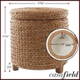 thumbnail image 7 of Casafield 17" Round Storage Ottoman with Lid - Cinnamon, Handwoven Footstool for Living Room, Bedroom, Bathroom, Home Office, 7 of 7
