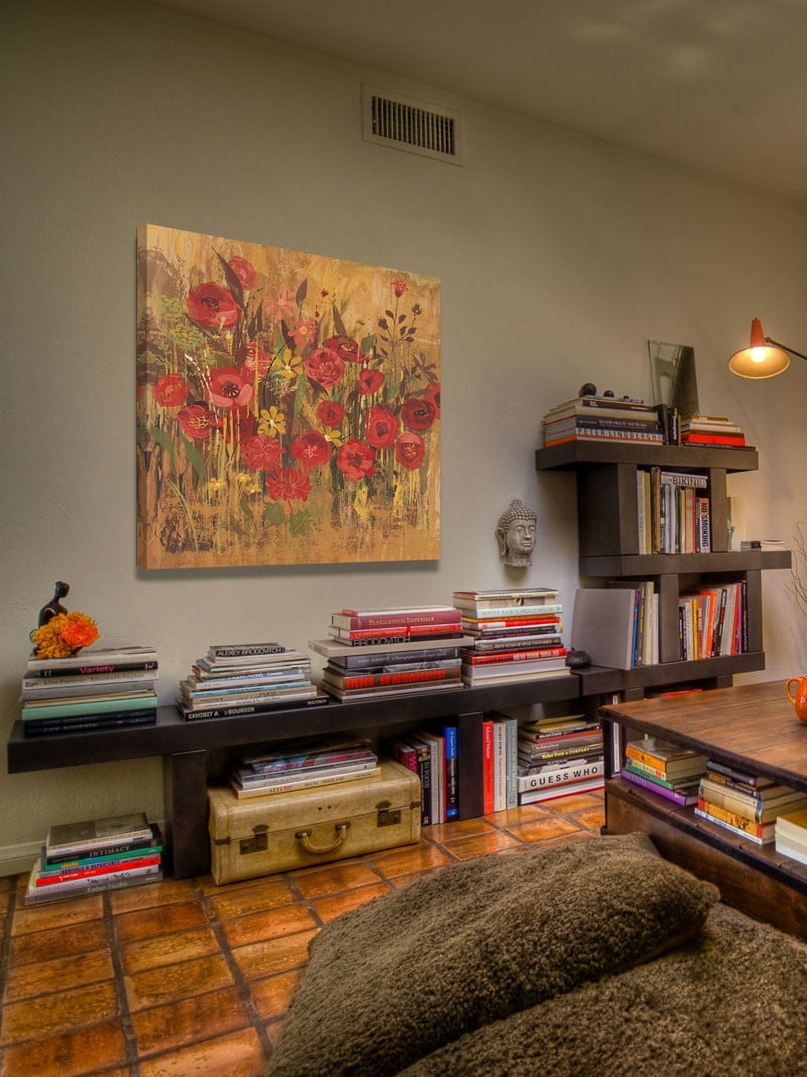 Marmont Hill "Floral Frenzy Red V" Painting Print on Canvas