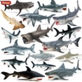 thumbnail image 2 of Figura de acción Oenux Sea Life Model Great White Shark Helicoprion Megalodon, acuario, animales marinos, PVC, juguete educativo para niños, 2 of 5