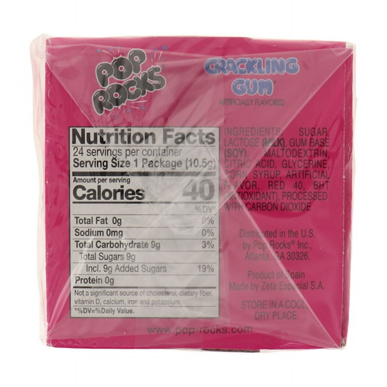 POP ROCKS Bubblegum Candy - 0.37 Oz Packs, 24 Count Box (Classic Popping Candy)