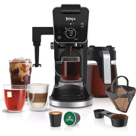 Ninja CFP307 DualBrew Pro Specialty Coffee System, Single-Serve, Compatible with K-Cups & 12-Cup Drip Coffee Maker, with Permanent Filter, Black