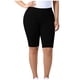 thumbnail image 5 of Mujeres Plus Size Shorts Cintura Elástica Pantalones de Yoga de Color Sólido Capri Longitud Verano, 5 of 8