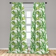 thumbnail image 5 of Ambesonne Jungle Curtains, Vintage Tropical Palm Leaf, Pair of 28"x84", Fern Green Lime, 5 of 5
