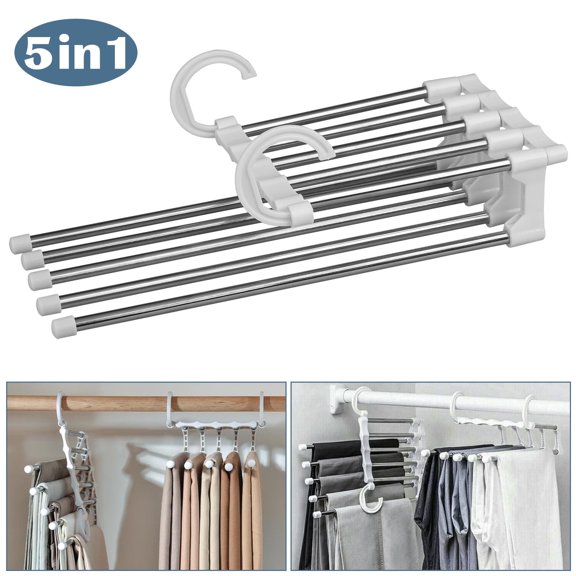 Multifunctional 5 in 1 Stainless Steel Pant Hangers