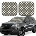 thumbnail image 2 of Uemuo Daisy Plaid Black Printed 2 PCS Car Windshield Sun Shade, Auto Sun Heat and UV Rays Blocker, Foldable Automotive Front Window Sunshade Protector, 2 of 7