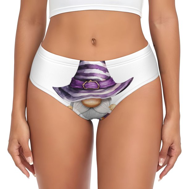 Fotbe Halloween Gnome With Pumpkins Calzones Estampados para Mujer – Ropa Interior de Algodón, Cómoda, Suave y Elástica-Small