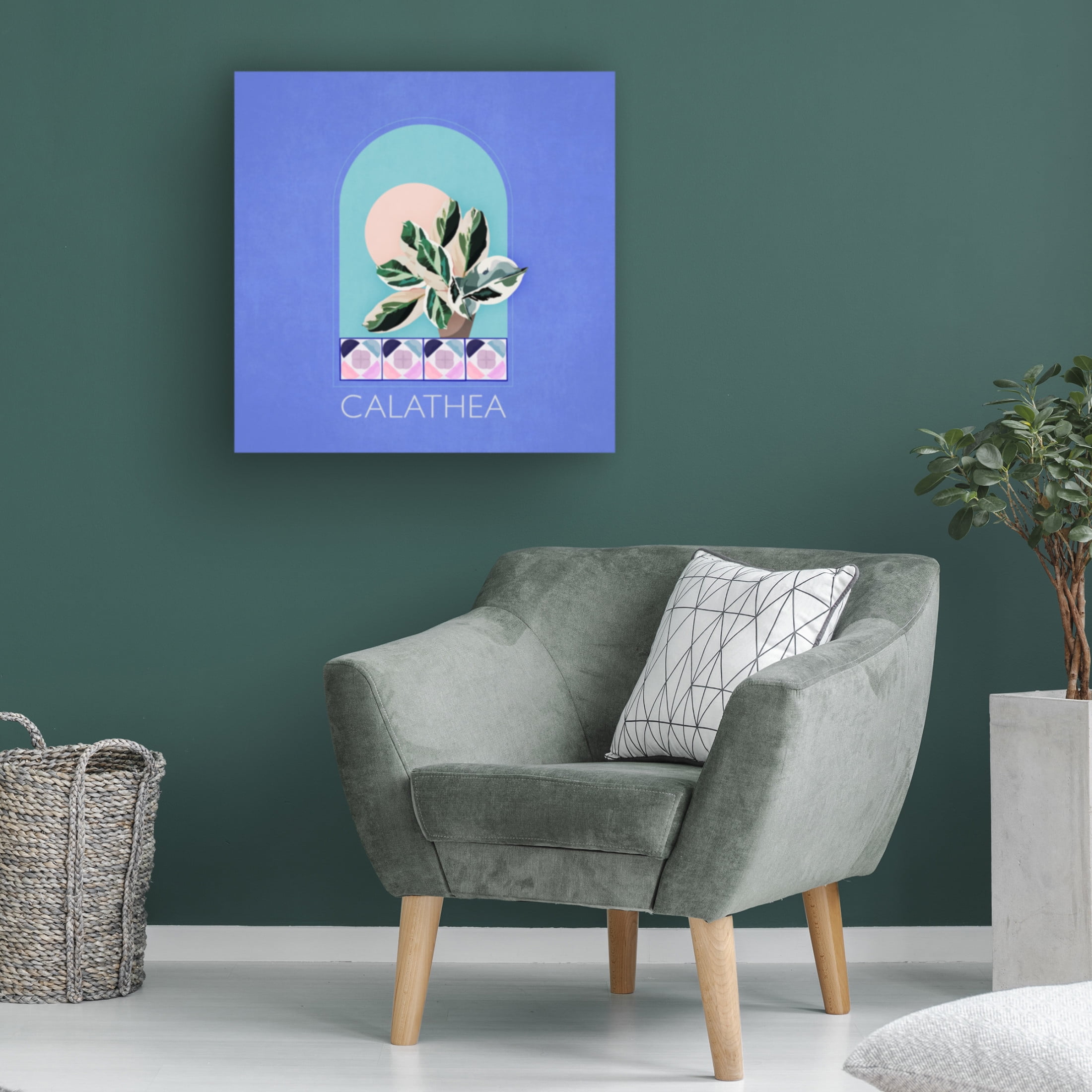 Trademark Fine Art Emel Tunaboylu  Green Sets Calathea Canvas Wall Art