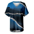 thumbnail image 4 of RT5YKing T-Shirts à Col Rond pour Femmes, Imprimé Floral, Manches Courtes, Blouse Ample, Imprimé Marbre, 4 of 5
