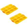 thumbnail image 1 of Oleegame 2PC Tin Foil Roll 9 Grids Multi Color Kitchen Silicone Oval Cake French Bread Baking Pan Non Stick Kitchen Utility Yellow, 1 of 4