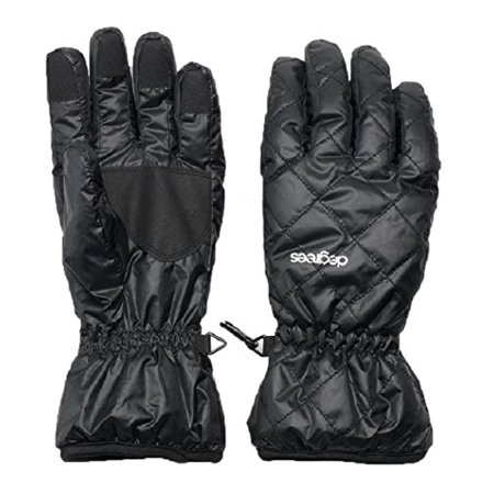 - Degrees By 180's Ladies / Women's Puffy Down Tec Touch Winter Gloves (Large, Black)