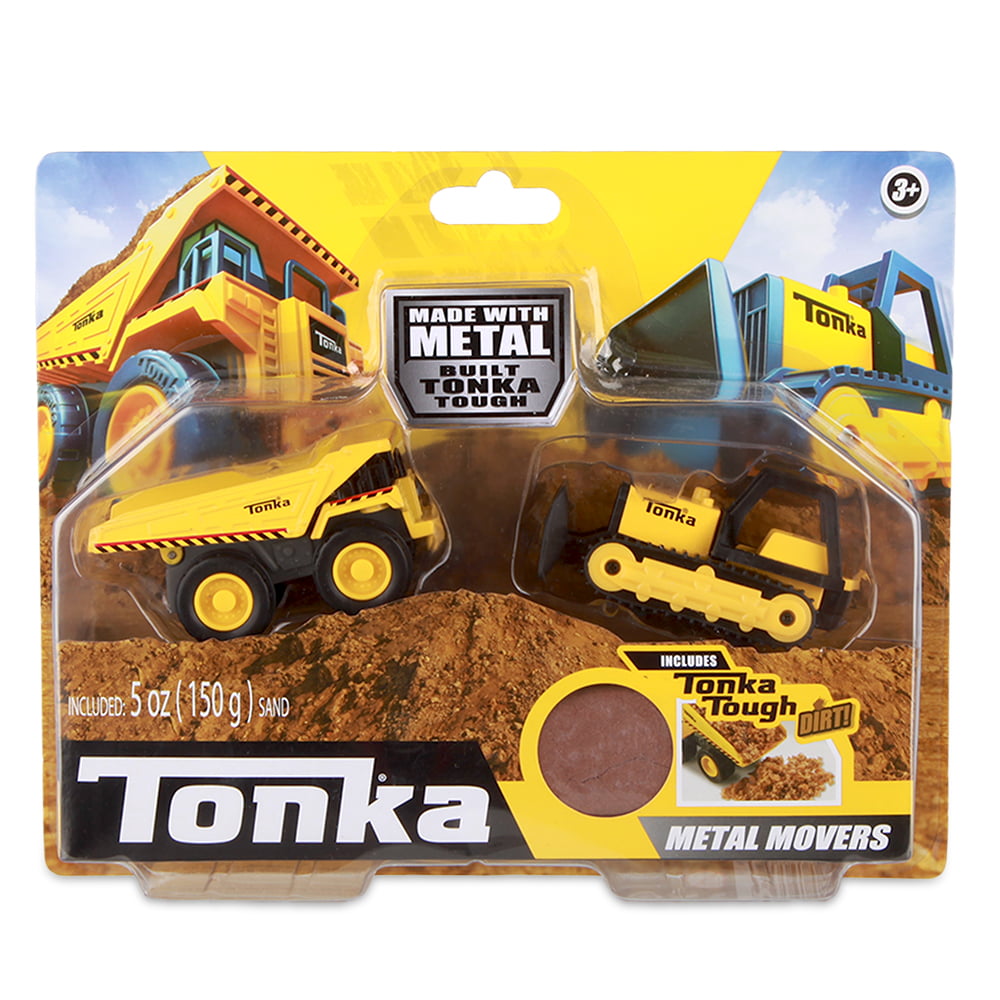 Tonka Metal Movers Bulldozer & Mighty Dump Truck with Tonka Tough Dirt Sand New 