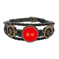thumbnail image 1 of en outline festive implication prosper Leather Braided Ocean Bracelet Wristband, 1 of 4
