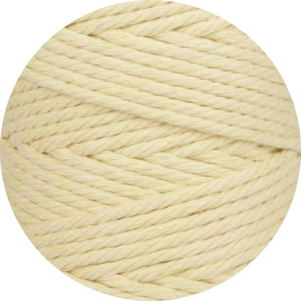 Khaki Macrame Cord 5mm x 109 Yards, Munzong 100m Colorful Handmade Natural Cotton Rope Macrame Yarn 4 Strand Twisted Craft Cords for Wall Hanging