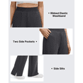 thumbnail image 6 of G4Free Smoofit Modal Soft Sweatpants Women Ribbed Waist Wide Leg Casual Pants Side Slit with Pockets, 6 of 8