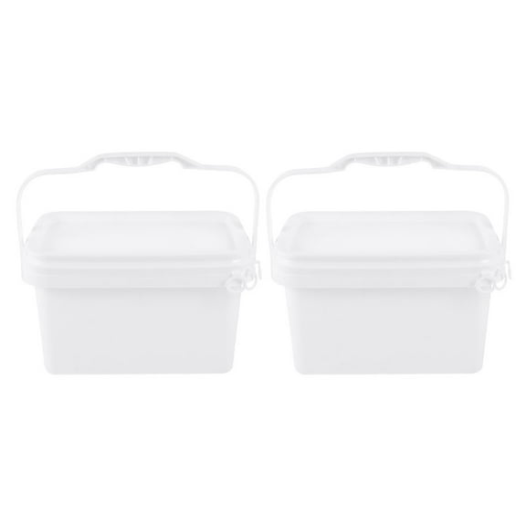 BESTYASH 2-Pack Rectangular Storage Buckets with Lids, PP Paint Buckets for Everyday Use and Organization