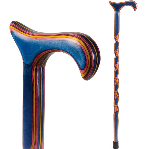 Brazos 40 Inches Twisted Colorwood Derby Walking Cane, Blue Walmart