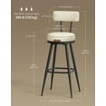 thumbnail image 3 of Set of 2 Modern Bar Stools with Back, 30-Inch Swivel Counter Height Stools, PU Leather Upholstery, Cream White Mid-Century Design, 3 of 7