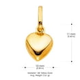 thumbnail image 2 of Ioka-14K Yellow Gold Plain Heart Charm Pendant For Necklace or Chain, 2 of 5
