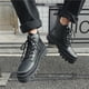 thumbnail image 3 of Botas altas de cuero estilo otoño para hombre, botas de moto impermeables con suela gruesa, 3 of 5