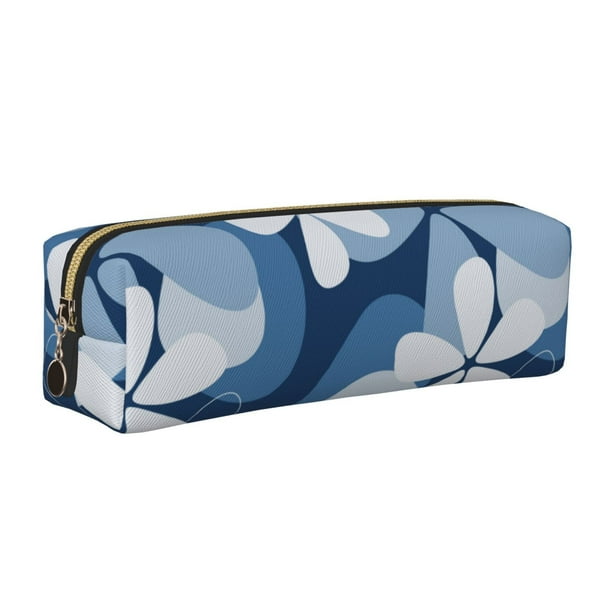 Fotbe Flower Estuche para Lápices de Cuero con Estampado, Estuche con Cremallera Resistente, Organizador Compacto y Elegante para Papelería