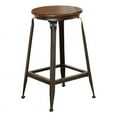 thumbnail image 2 of Steve Silver Adele 24"H Metal Counter Stool in Brown Birch Veneer (Set of 2), 2 of 5