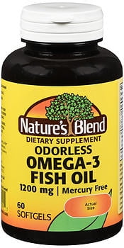 Natures Blend Omega-3 Fish Oil 1200 mg Odorless Enteric Coated - 60 Softgels
