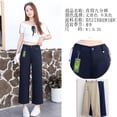 thumbnail image 3 of Pantalones Azul Marino de Pierna Recta para Mujer Pantalones Caqui Cortos 2026 Nuevos Pantalones de Pierna Ancha de Modal Cintura Elástica Trasera Pantalones Sueltos Casuales, 3 of 8