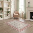 thumbnail image 2 of ODIKA 4'x6' Washable Area Rug Pink Vintage Throw Patchwork Squares Motif Dusty Blush Variegated for Home Office, Under Desk, Non-Slip Chair-Friendly, Flatwoven, 2 of 7