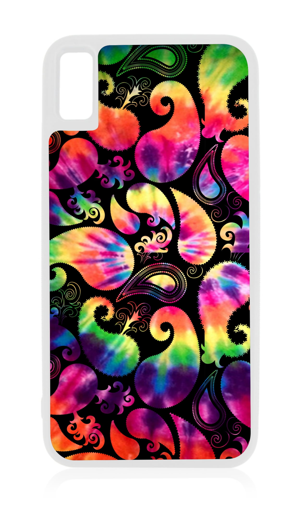 Tie Dye Paisley Print Design White Rubber Case for iPhone XR iPhone
