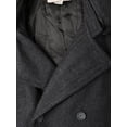 thumbnail image 3 of Hat and Beyond Mens Wool-Blend Hooded Pea Coat with Detachable Fur for Extrea Heat, 3 of 6